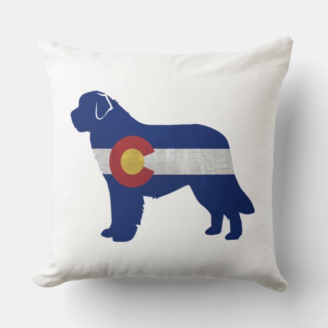 Newfoundland Colorado Flag Silhouette Throw Pillow (Front)