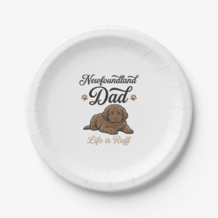 Newfoundland Dad Life Is Ruff Vintage Dog Shirt Paper Plates