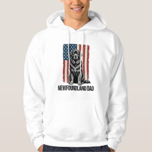 Newfoundland Dad Patriotic Dog Vintage Hoodie