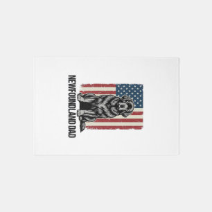 Newfoundland Dad Patriotic Dog Vintage Rug