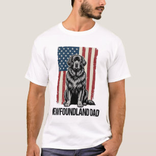 Newfoundland Dad Patriotic Dog Vintage T-Shirt