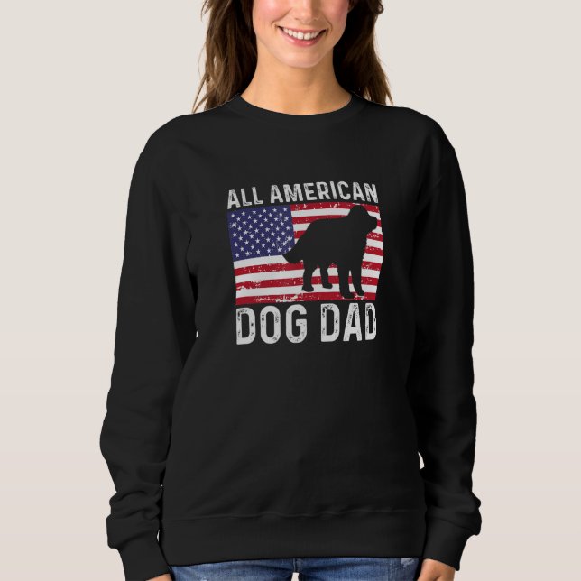 Newfoundland Distressed Patriotic All American USA Sweatshirt (Front)