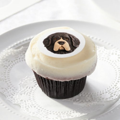 Newfoundland Dog 3D Inspired Edible Frosting Rounds