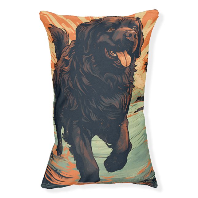 Newfoundland-dog at the beach pet bed (Front Vertical)