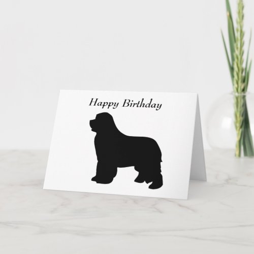 Newfoundland dog birthday card black silhouette card