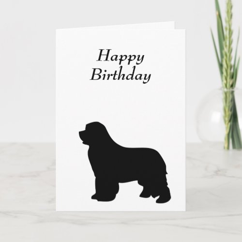 Newfoundland dog birthday card black silhouette card