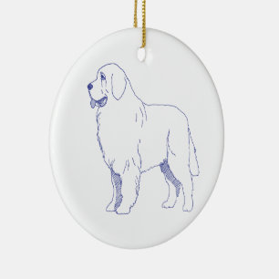 Newfoundland dog breed ceramic ornament