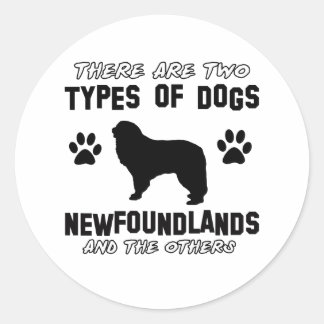 Newfoundland dog breed designs classic round sticker