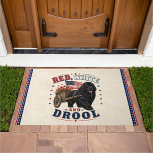 Newfoundland Dog Breed Red, White & Drool Doormat