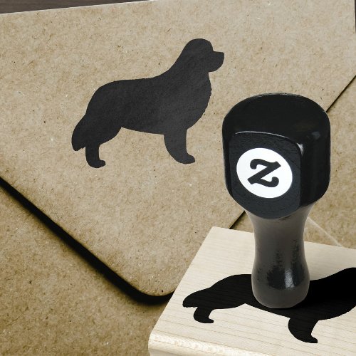 Newfoundland Dog Breed Silhouette Newf Rubber Stamp