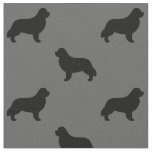 Newfoundland Dog Breed Silhouettes Patterned Fabric