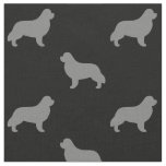 Newfoundland Dog Breed Silhouettes Patterned Fabric