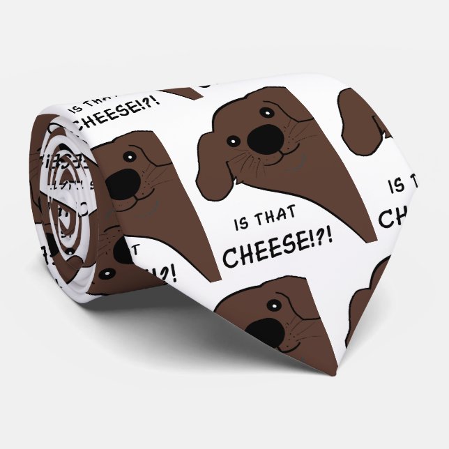 Newfoundland Dog Brown Is That Cheese Neck Tie (Rolled)