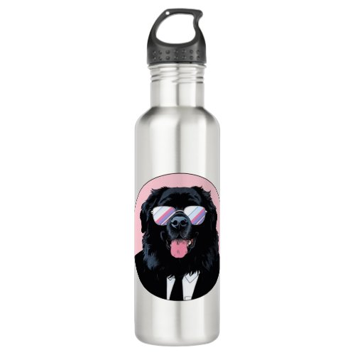 Newfoundland Dog Businessman   Stainless Steel Water Bottle