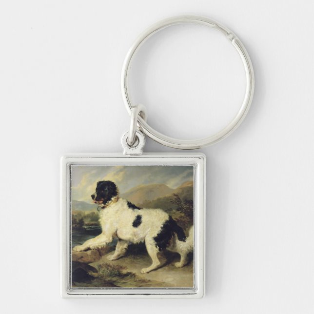 Newfoundland Dog Called Lion, 1824 (oil on canvas) Keychain (Front)