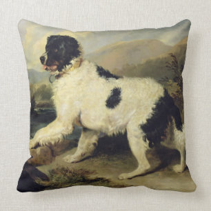 Newfoundland Dog Called Lion, 1824 (oil on canvas) Throw Pillow