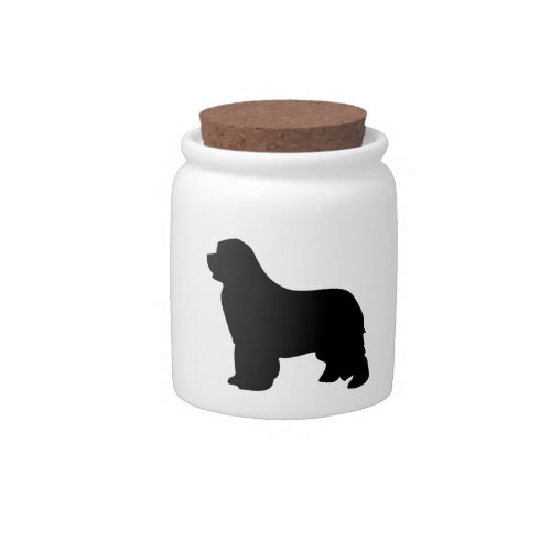 Newfoundland dog candy jar black silhouette candy jar