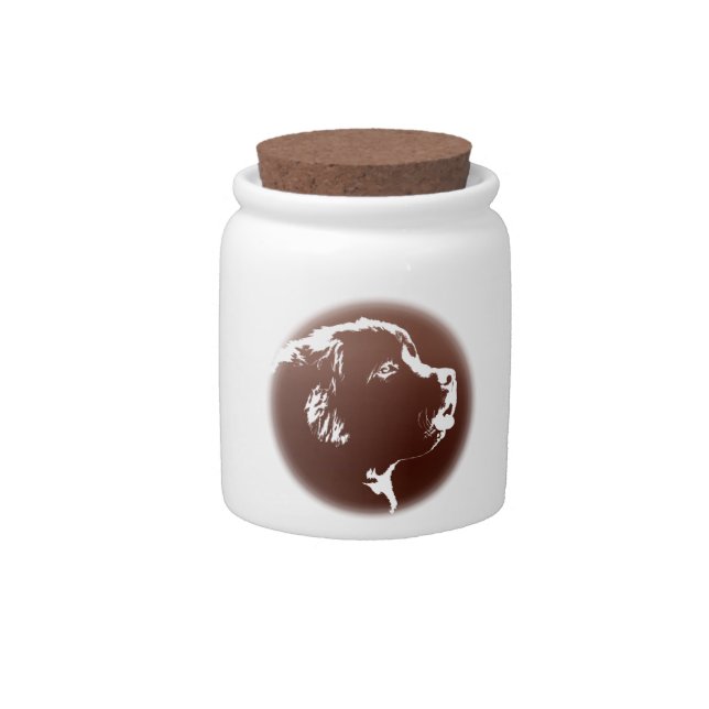 Newfoundland Dog Candy Jar Custom Puppy Dog Jar (Front)