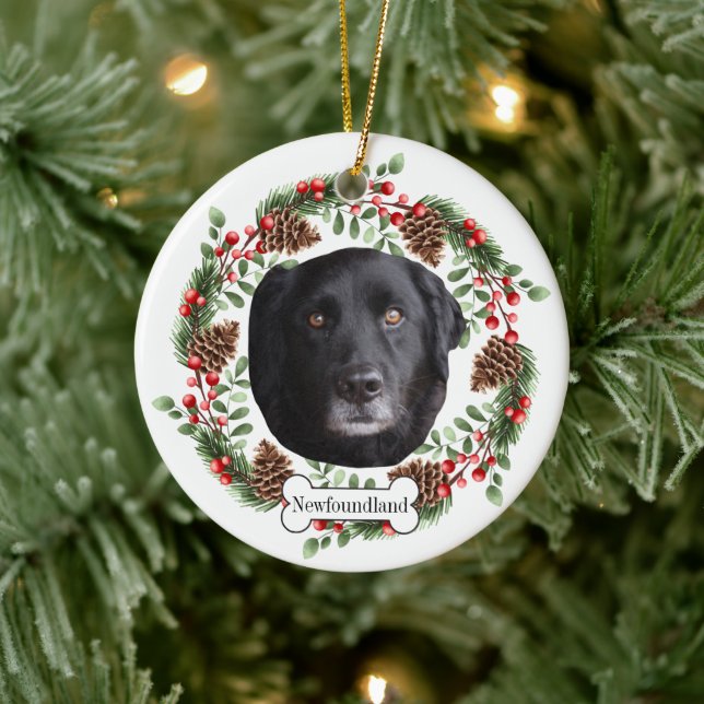 newfoundland dog ceramic ornament (Tree)