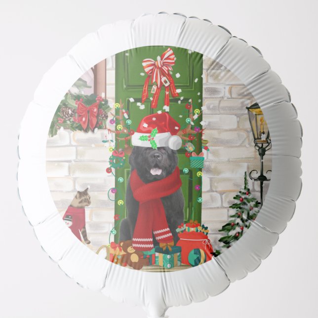 Newfoundland Dog Christmas  Balloon (Front)