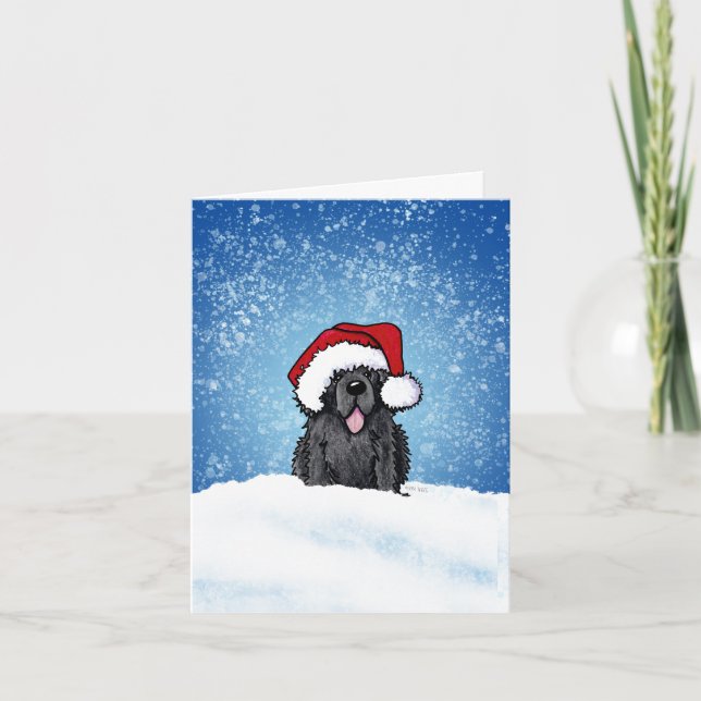 Newfoundland Dog Christmas Card (Front)