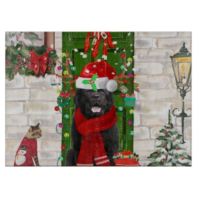 Newfoundland Dog Christmas  Cutting Board (Front)