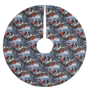 Newfoundland Dog Christmas Festive Brushed Polyester Tree Skirt