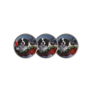 Newfoundland Dog Christmas Festive Golf Ball Marker