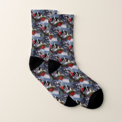 Newfoundland Dog Christmas Festive Socks