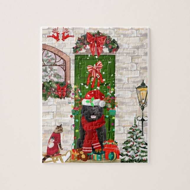 Newfoundland Dog Christmas Jigsaw Puzzle (Vertical)