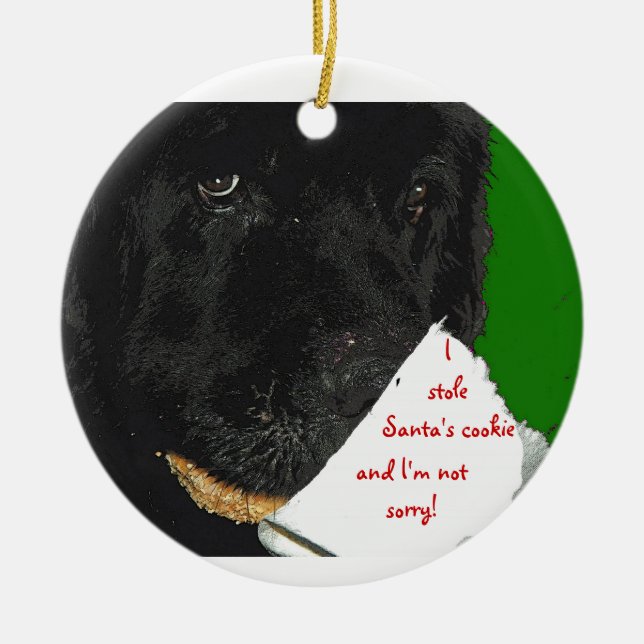 Newfoundland dog Christmas ornament (Front)