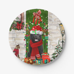 Newfoundland Dog Christmas  Paper Plates