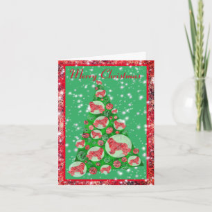 Newfoundland Dog Christmas Tree on Cute Holiday Card