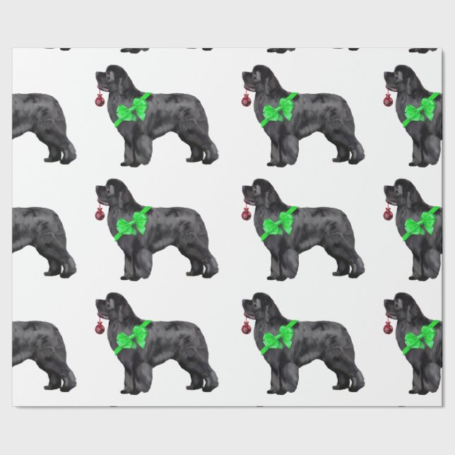 Newfoundland Dog Christmas Wrapping Paper (Seam)