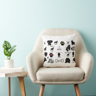 Newfoundland Dog Collage Throw Pillow
