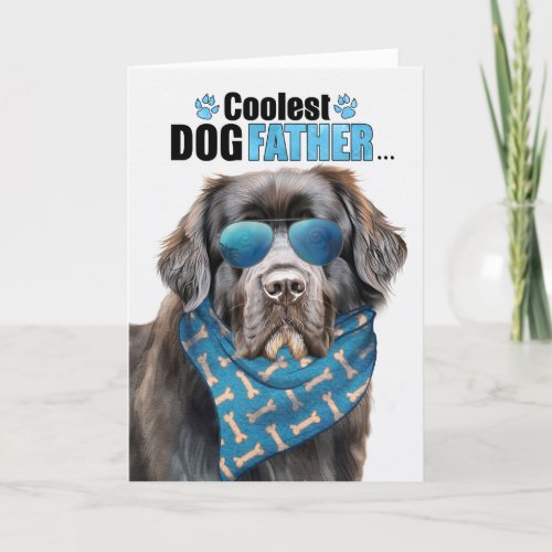 Newfoundland Dog Coolest Dad Ever Fathers Day Holiday Card