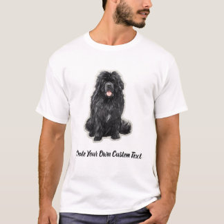 Newfoundland Dog Create Your Own Custom Text T-Shirt