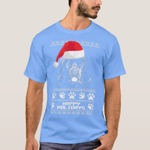 Newfoundland Dog Cute Happy Holidays Christmas T-Shirt