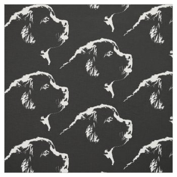 Newfoundland Dog Fabric Fabric Puppy Dog Pattern by artist_kim_hunter at Zazzle