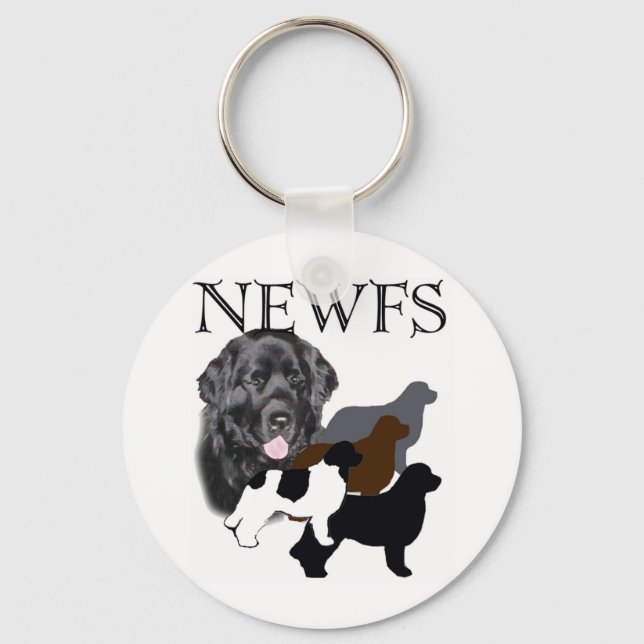 Newfoundland dog four colors keychain (Front)