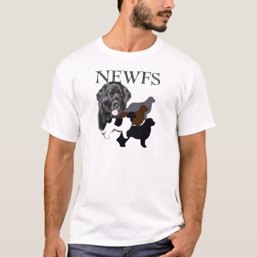 Newfoundland dog four colors T_Shirt