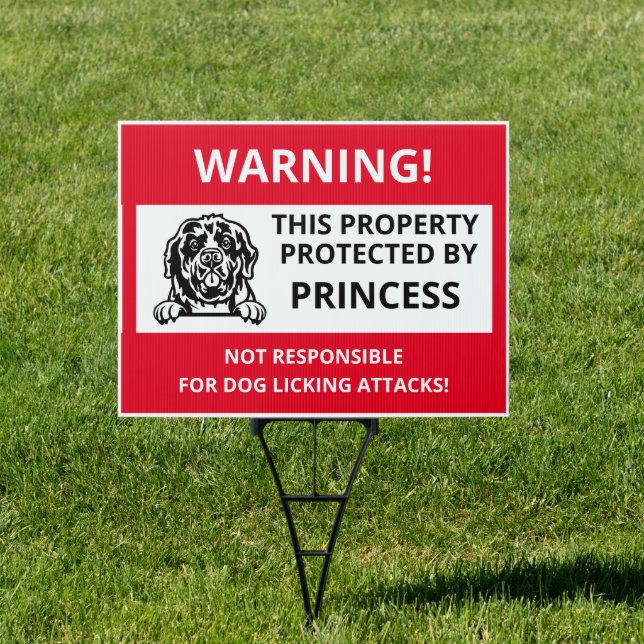 NEWFOUNDLAND DOG | Funny Beware of Dog Sign (Insitu)