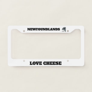 Newfoundland Dog Gray Peeking Cartoon License Plate Frame