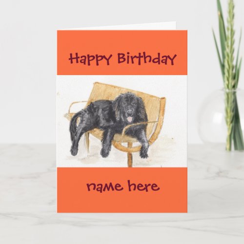 Newfoundland Dog Happy Birthday add name Card