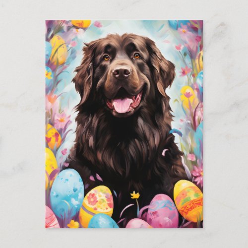 Newfoundland dog Happy Easter Postcard