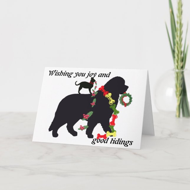 Newfoundland Dog Holiday Card (Front)