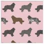 newfoundland dog landseer pink fabric