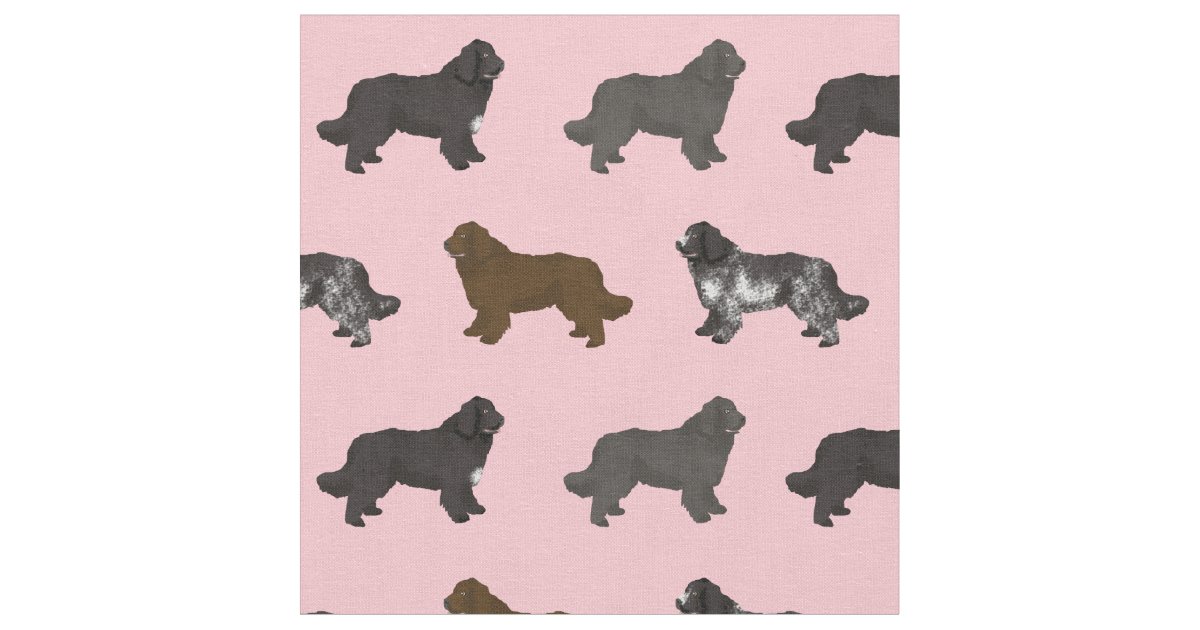 newfoundland dog landseer pink fabric Zazzle