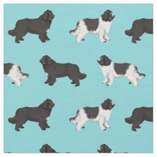 newfoundland dog light blue fabric