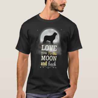 Newfoundland Dog Love To The Moon T-Shirt
